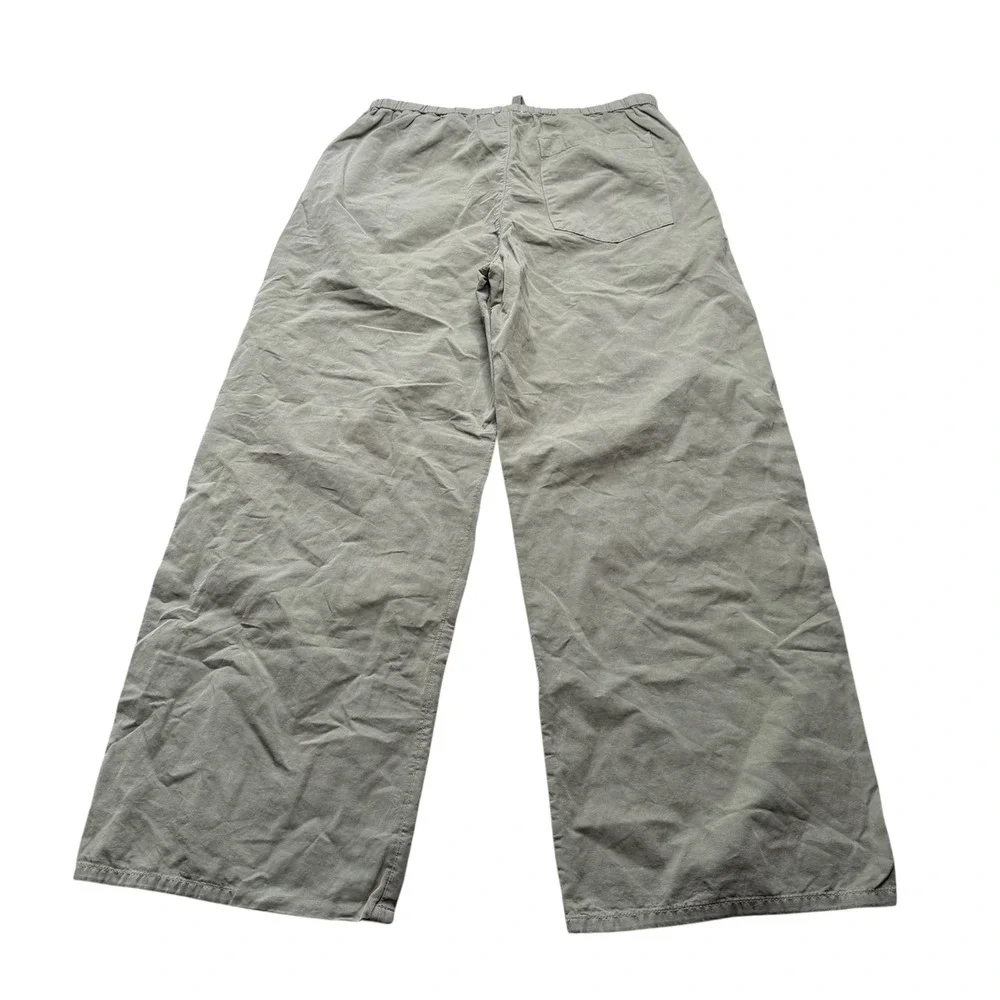 CITIZENS OF HUMANITY Aurora Wide Leg Pants Green Cotton Flax Women's Size Medium